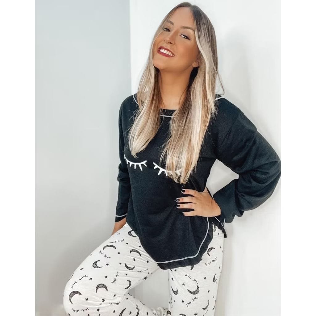 KIT Com 3 Pijamas Longo Feminino Inverno