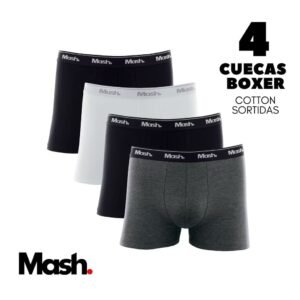 Kit 4 Cuecas Boxer Mash ORIGINAIS em Algodão Premium
