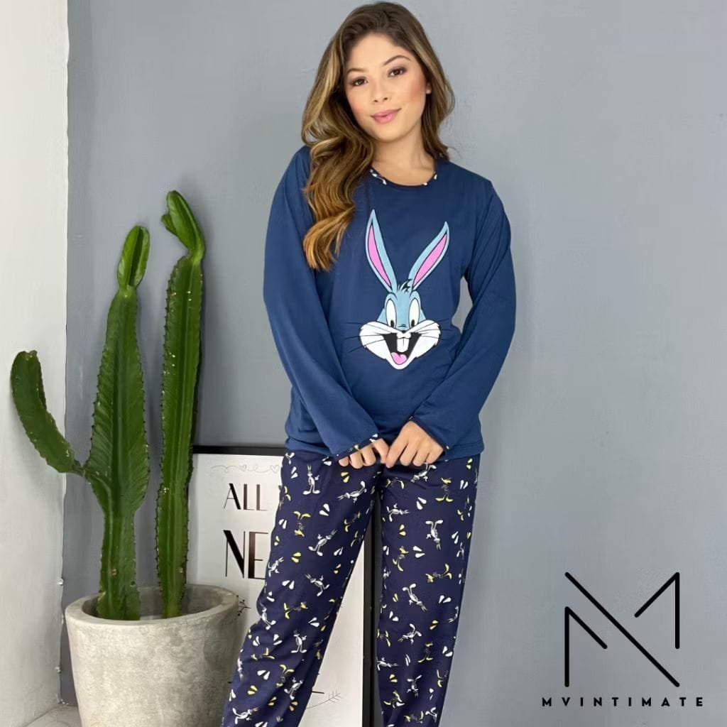 Pijama Longo Feminino Inverno de Personagem