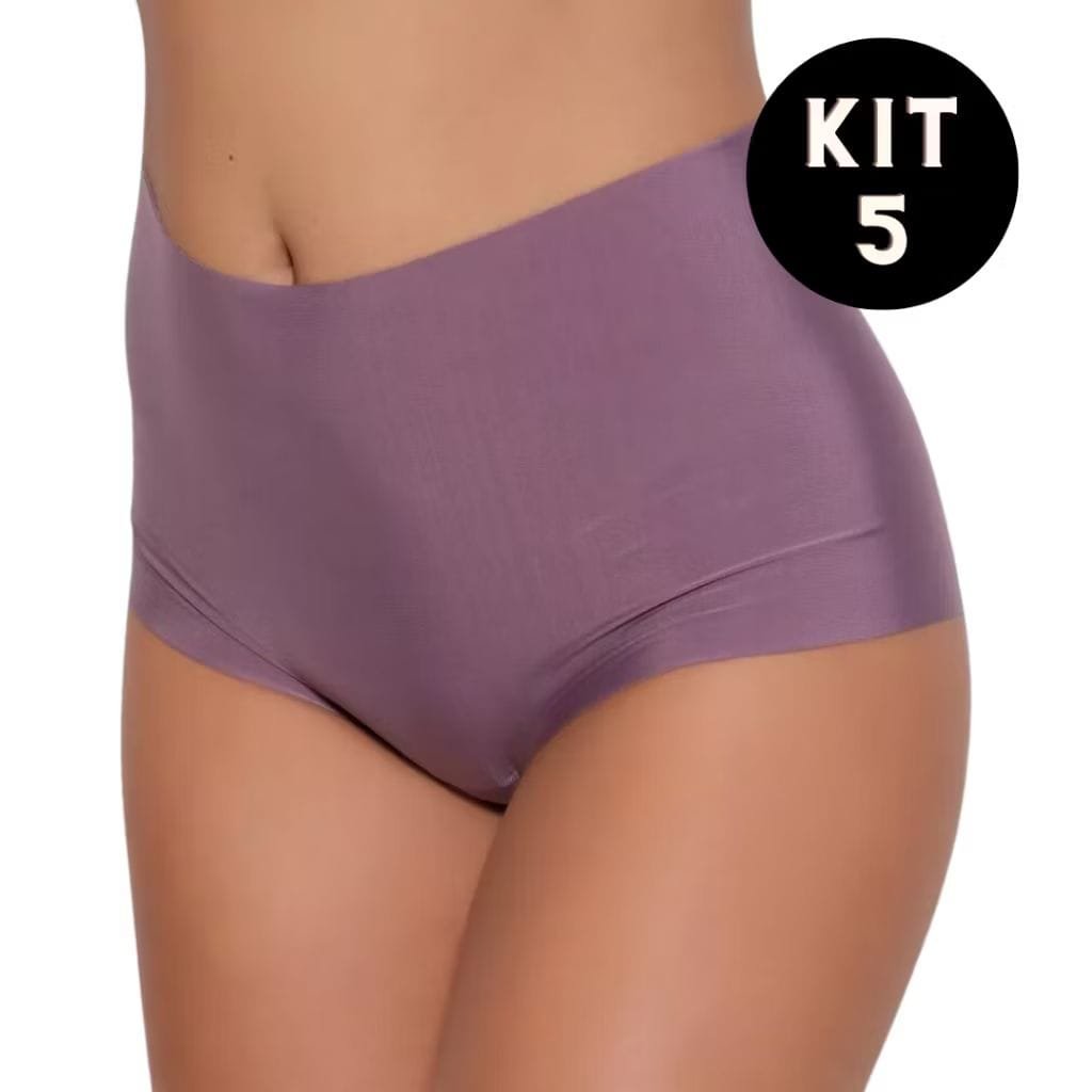 KIT 5 Calcinhas Boxer Corte a Laser Sem Costura
