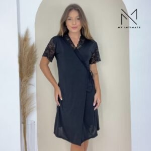 Robe Manga Curta com Detalhes em Renda 252