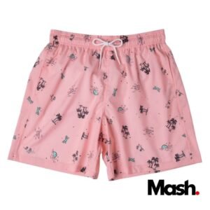 Short Praia Mash Estampado Rosa
